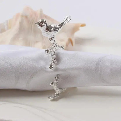 Beautiful Garden Bird Napkin Ring Set