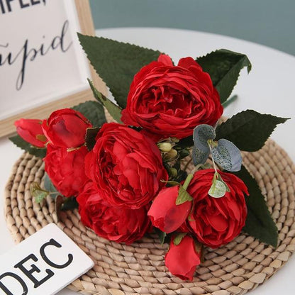 Beautiful Bright Silk Peony Flower Arrangement