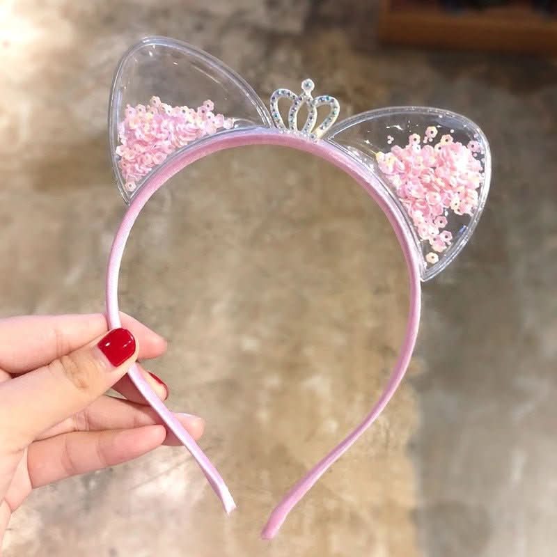 Glittery Cat Ear Headband for Girls Party Accessories - Glamry