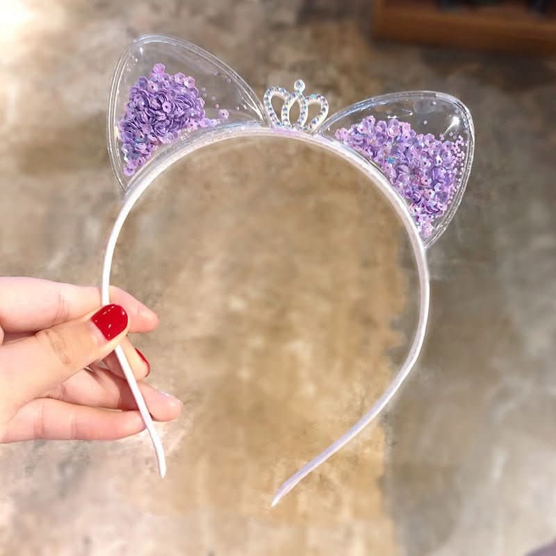 Glittery Cat Ear Headband for Girls Party Accessories