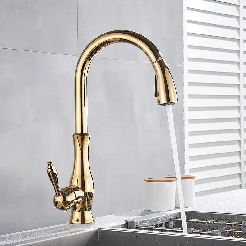 Luxury Brushed Gold Kitchen Faucet