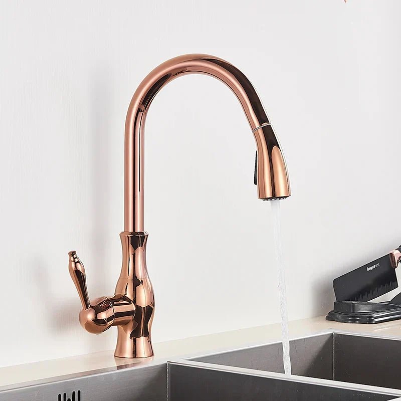 Luxury Brushed Gold Kitchen Faucet
