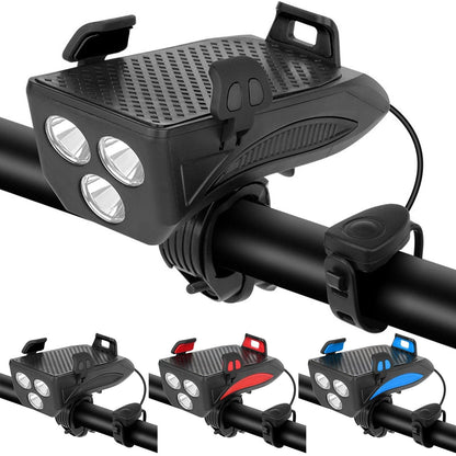 Bright LED Bike Light with USB Charger and Phone Mount - Glamry