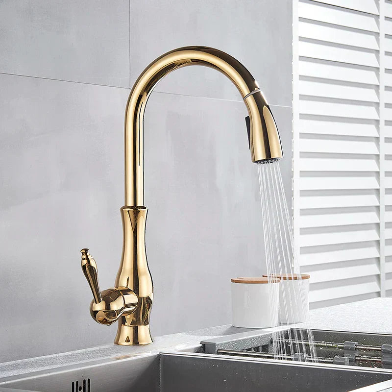 Luxury Brushed Gold Kitchen Faucet - Glamry
