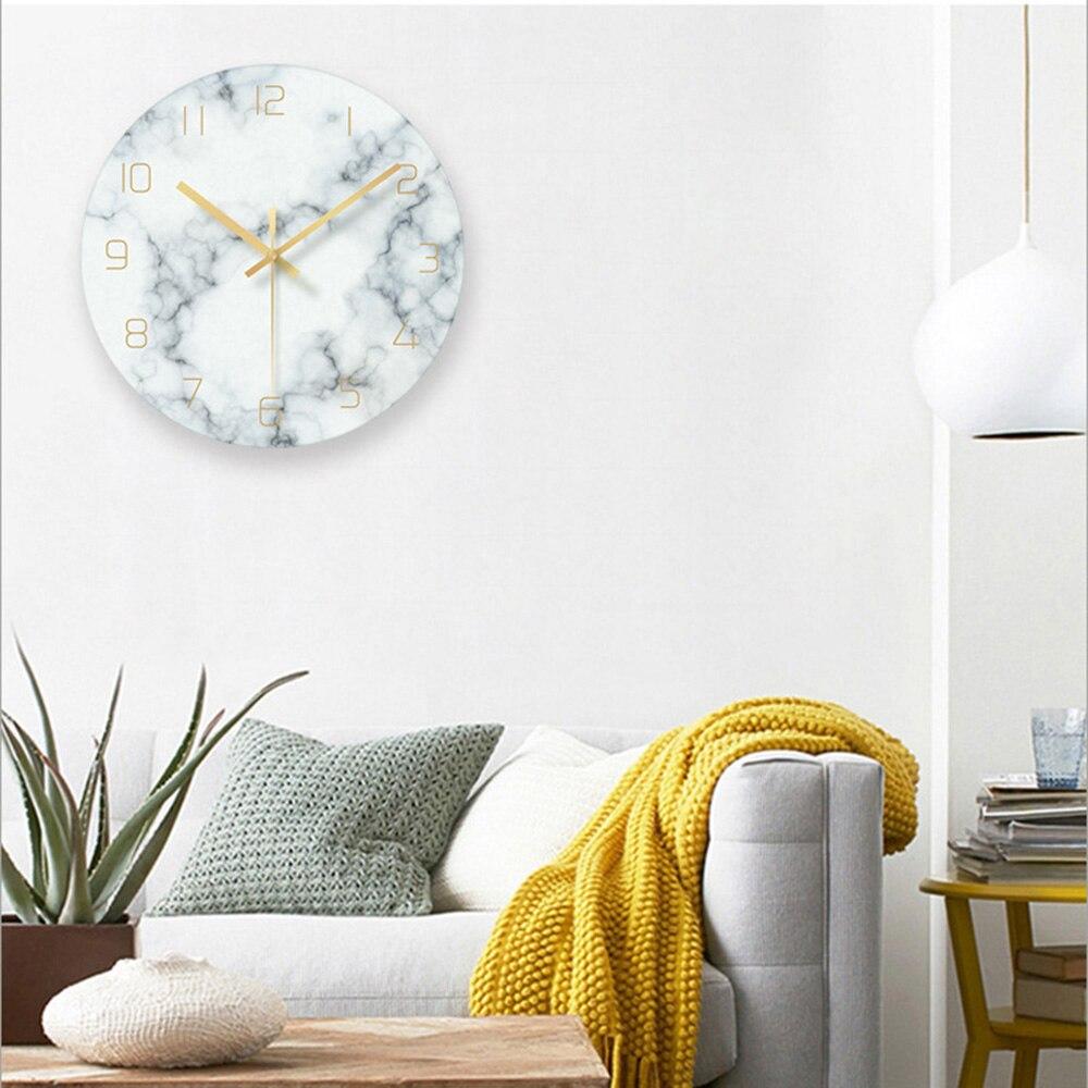 Elegant White Marble Wall Clock - Glamry