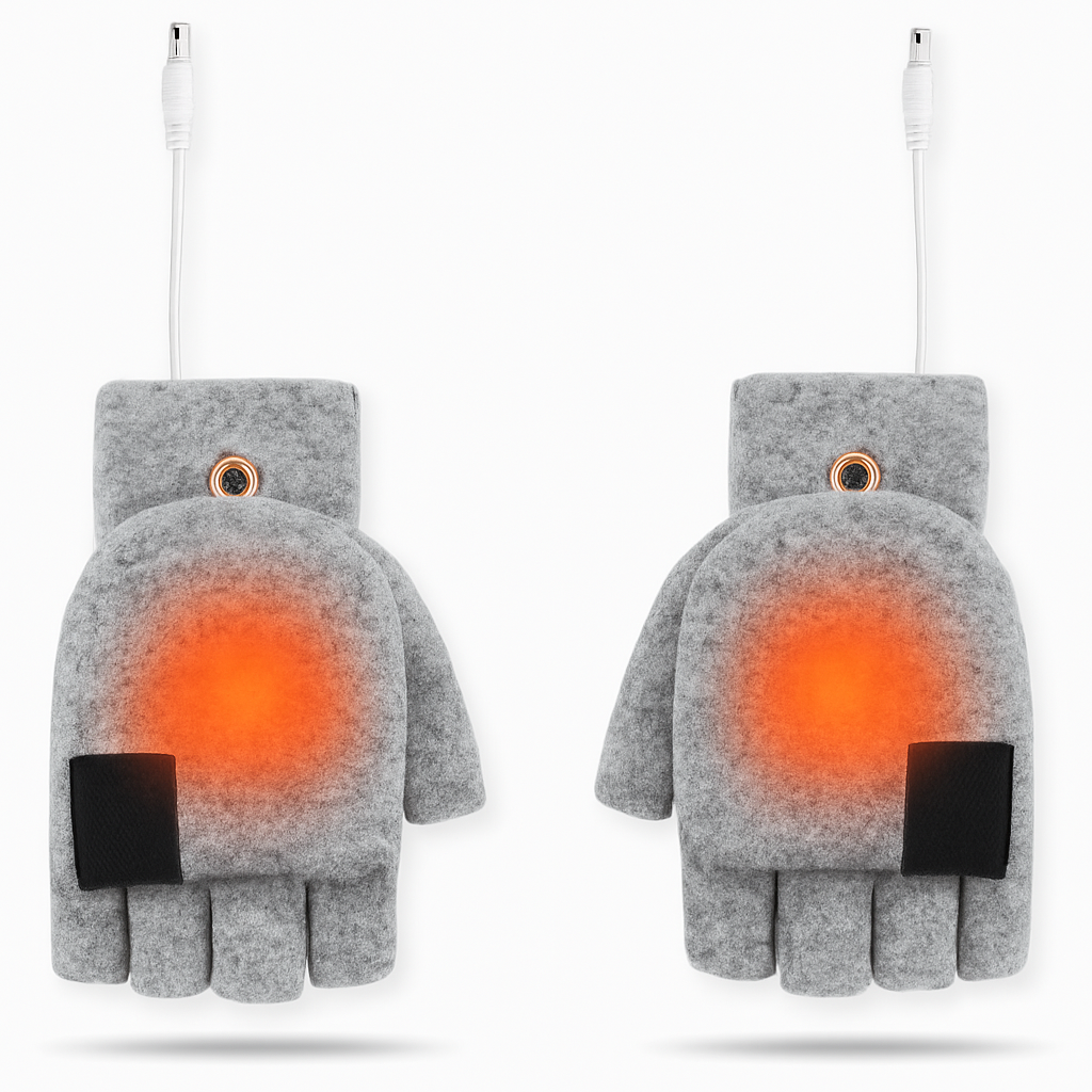 Warm Touch Heated Fingerless Gloves for Winter Cold