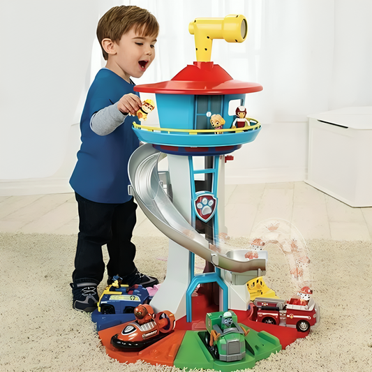 Colorful Playhouse Climber with Slide and Toys - Glamry