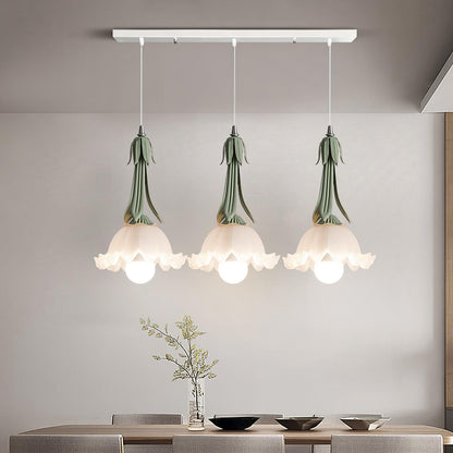 Floral Glass Drop Pendant Light