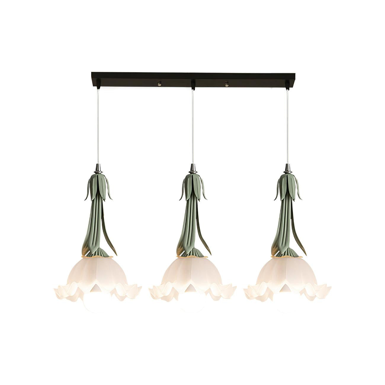 Floral Glass Drop Pendant Light