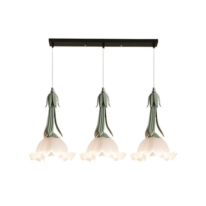 Floral Glass Drop Pendant Light
