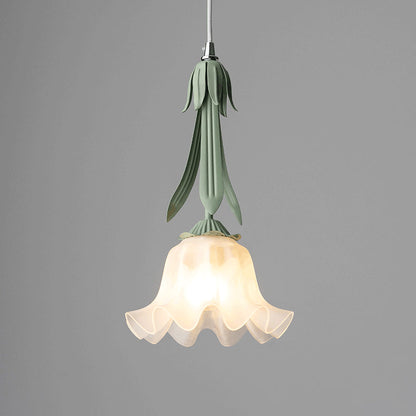 Floral Glass Drop Pendant Light