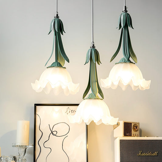 Floral Glass Drop Pendant Light - Glamry