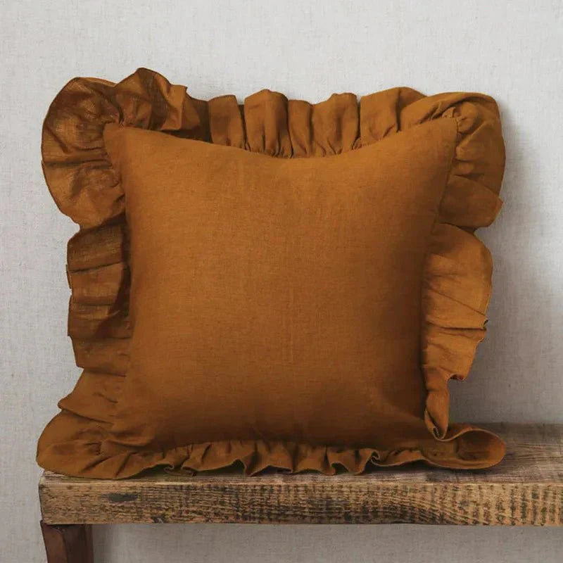 Luxurious Ruffled Throw Pillow Cover