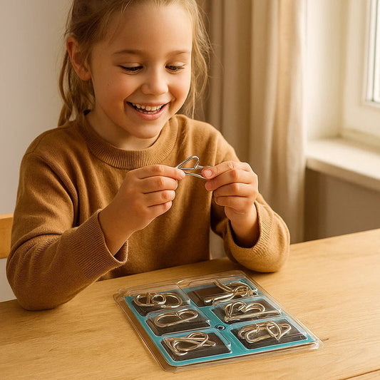 Fun Brain Teaser Metal Puzzle Set for Children - Glamry