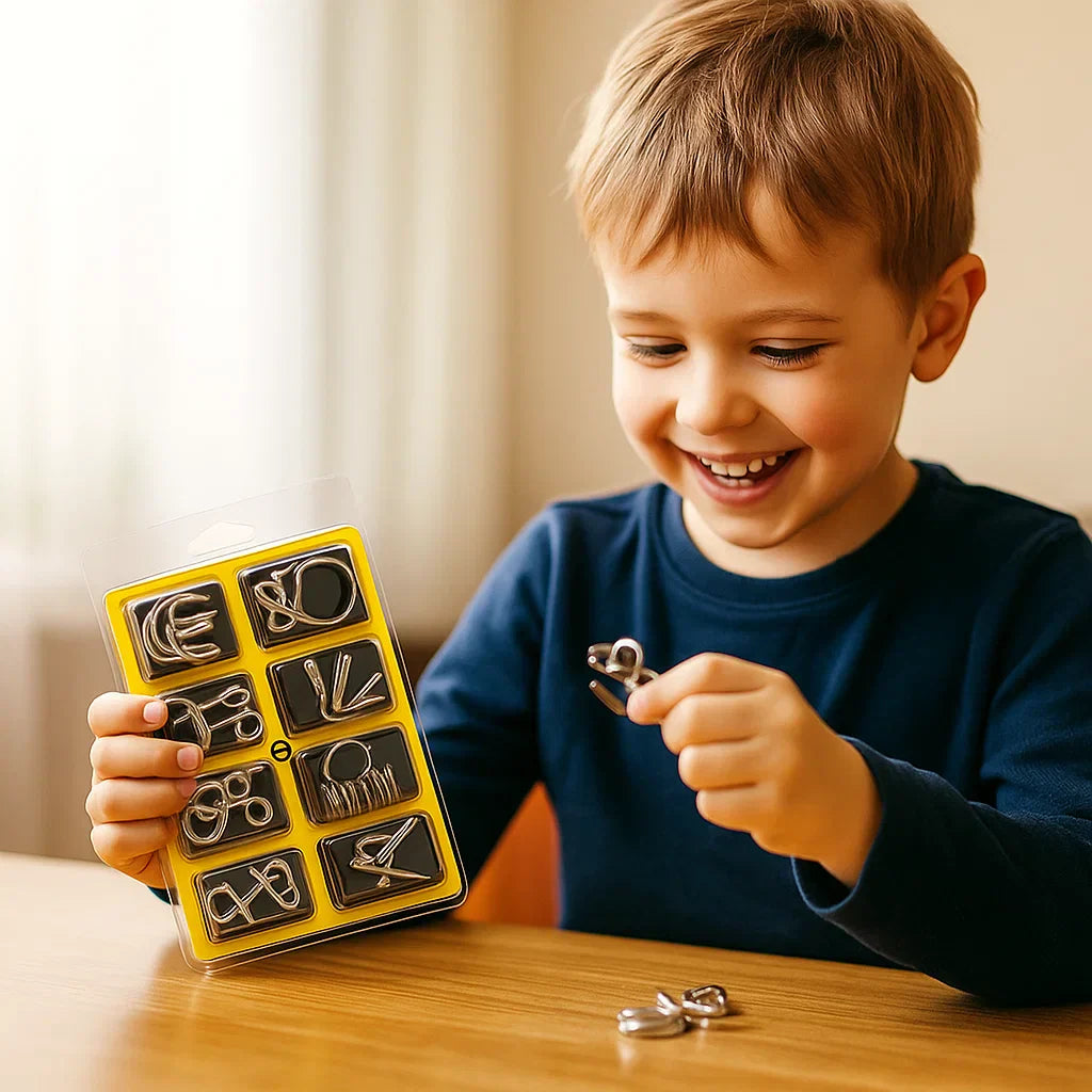 Fun Brain Teaser Metal Puzzle Set for Children
