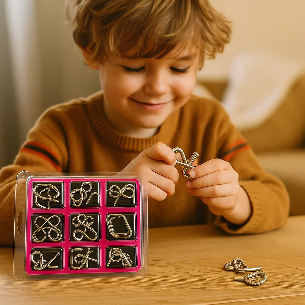 Fun Brain Teaser Metal Puzzle Set for Children