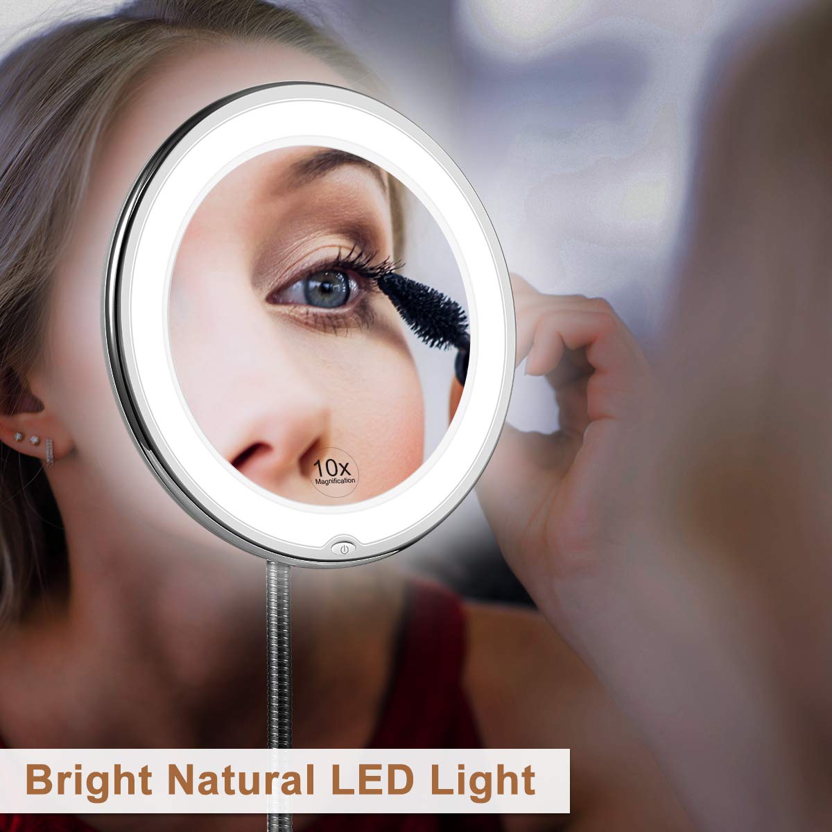 Lunara | Slim LED Adjustable Makeup Mirror with Flexible Arm - Glamry