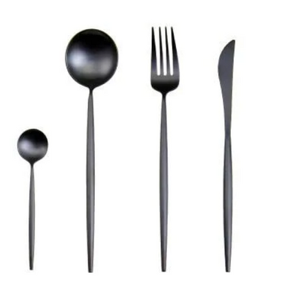 Premium Gold Plated 24pc Stainless Steel Cutlery Set - Glamry