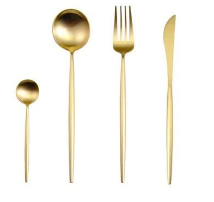 Premium Gold Plated 24pc Stainless Steel Cutlery Set