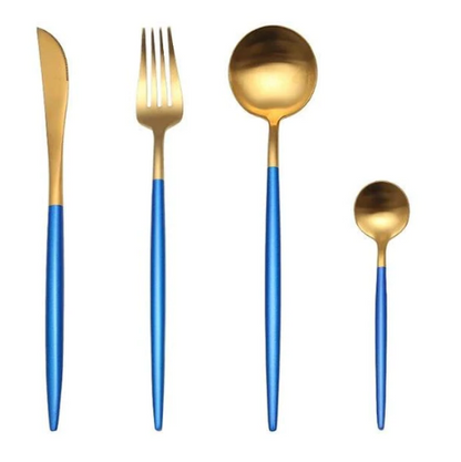 Premium Gold Plated 24pc Stainless Steel Cutlery Set