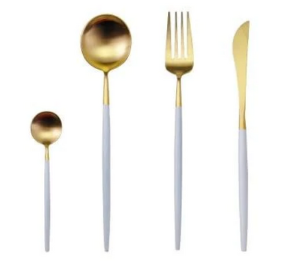 Premium Gold Plated 24pc Stainless Steel Cutlery Set