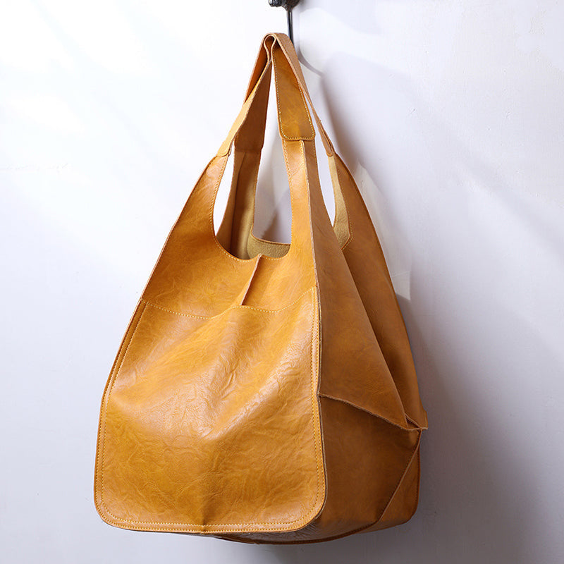Premium Leather Large Travel Tote Bag - Glamry