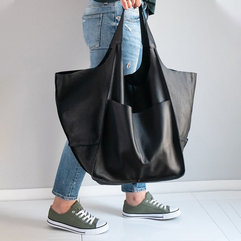 Premium Leather Large Travel Tote Bag