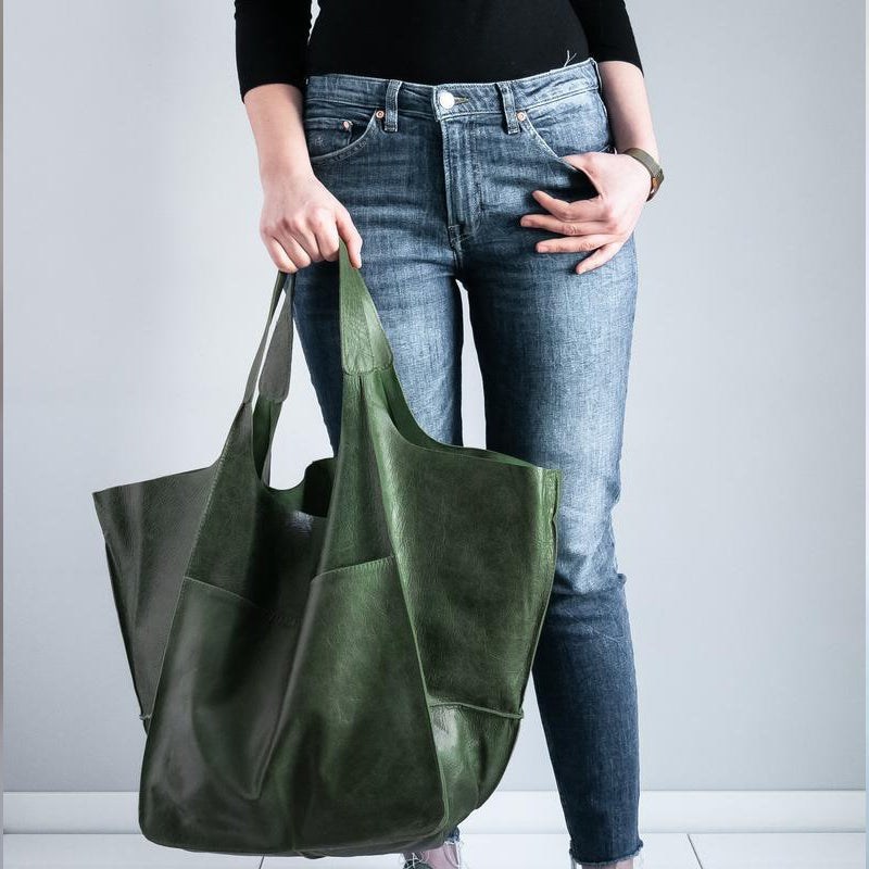 Premium Leather Large Travel Tote Bag