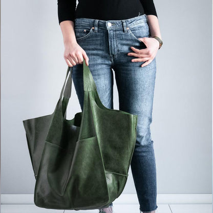 Premium Leather Large Travel Tote Bag