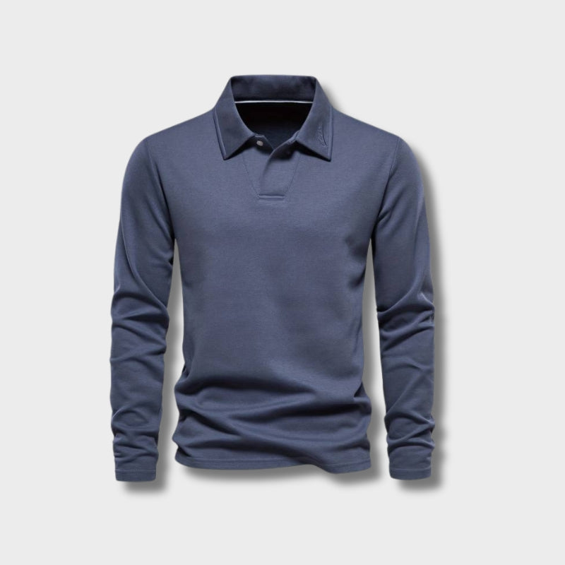 Timeless Mens Long-Sleeve Polo Shirt - Glamry