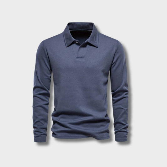 Timeless Mens Long-Sleeve Polo Shirt - Glamry