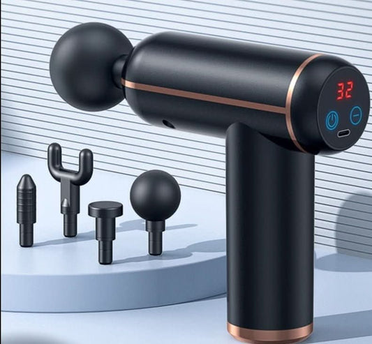 Compact Handheld Massager with 4 Interchangeable Heads - Glamry