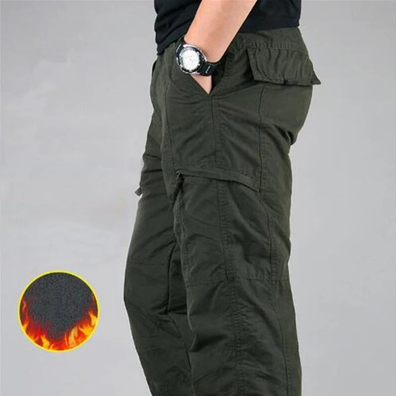 Warm Insulated Men's Cargo Pants for Winter