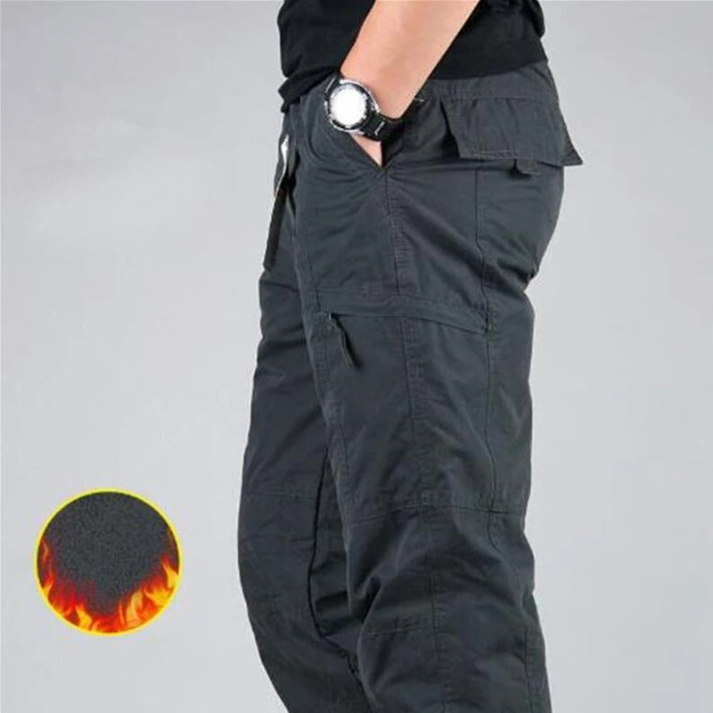 Warm Insulated Men's Cargo Pants for Winter