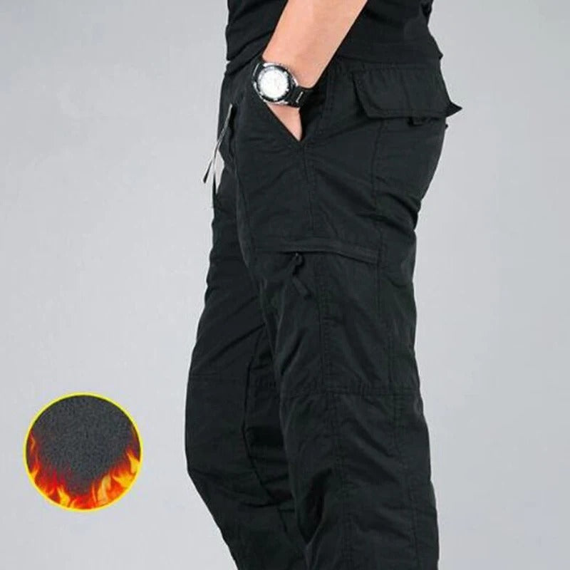 Warm Insulated Men's Cargo Pants for Winter