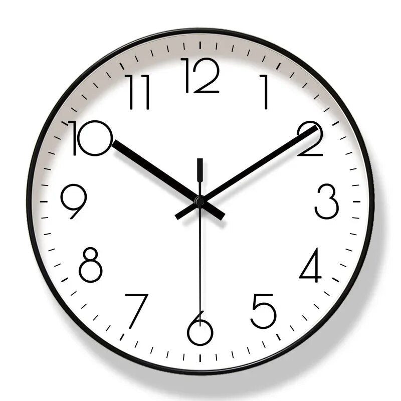 Sleek Black Wall Clock - Simple Scandinavian Style