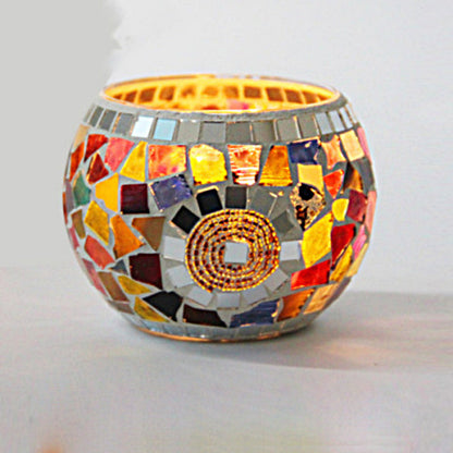 Colorful Glass Tea Light Candle Holder