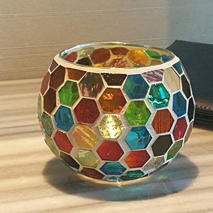 Colorful Glass Tea Light Candle Holder