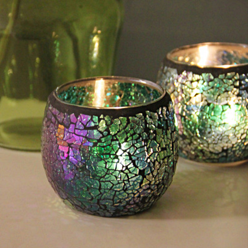 Colorful Glass Tea Light Candle Holder