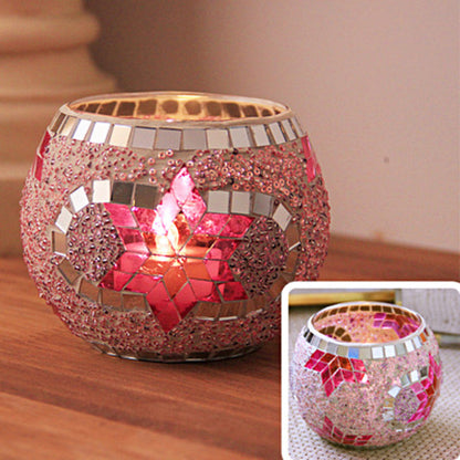 Colorful Glass Tea Light Candle Holder