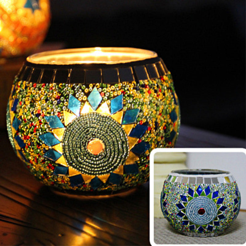 Colorful Glass Tea Light Candle Holder
