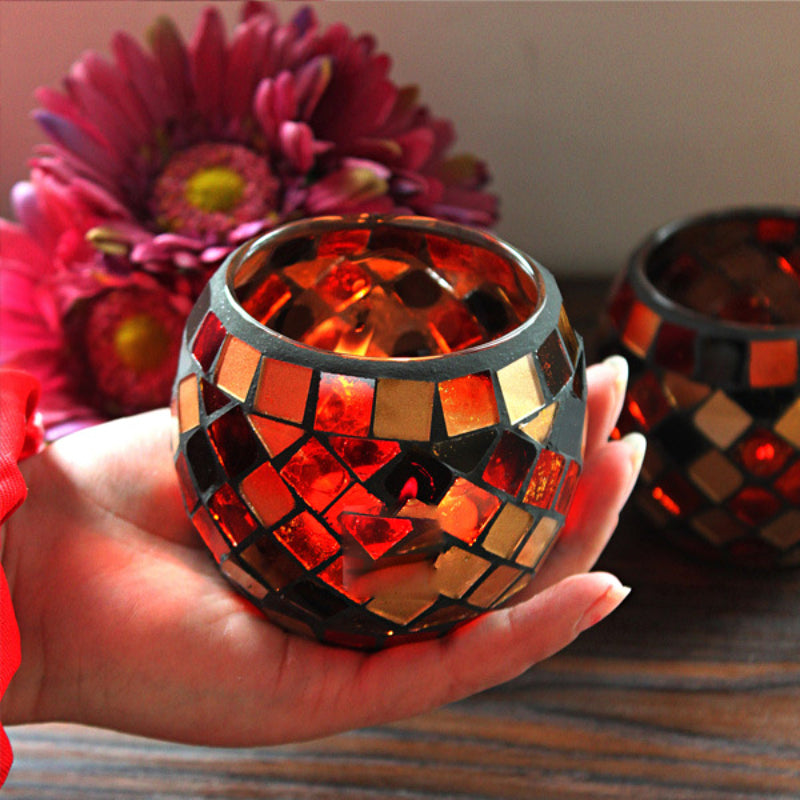 Colorful Glass Tea Light Candle Holder