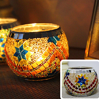 Colorful Glass Tea Light Candle Holder