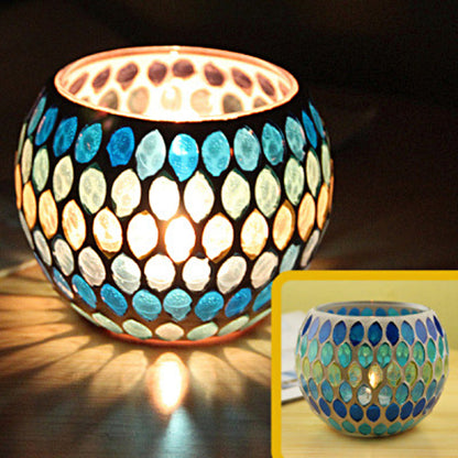 Colorful Glass Tea Light Candle Holder