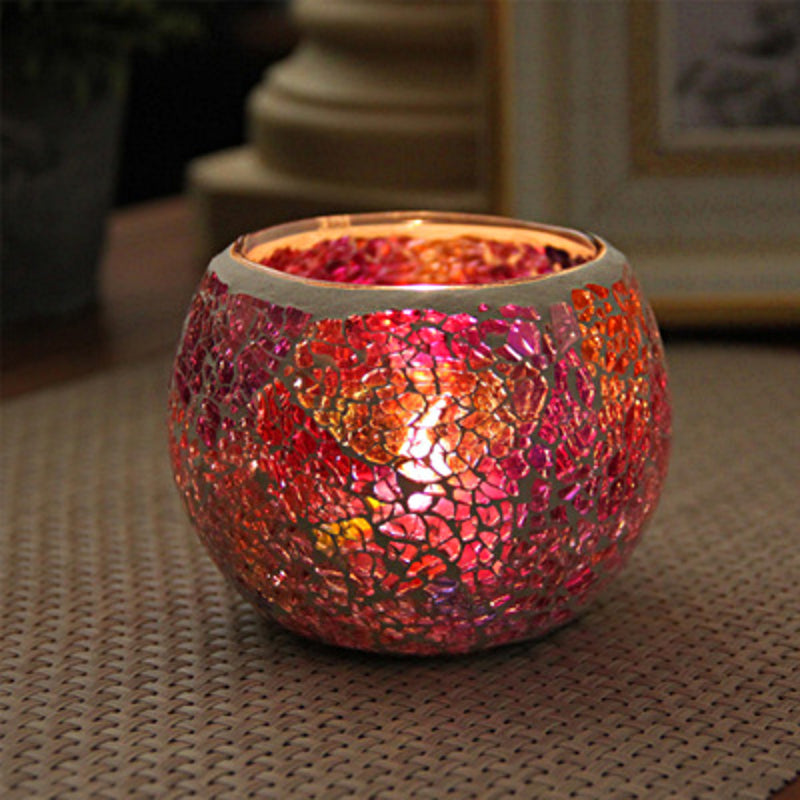Colorful Glass Tea Light Candle Holder