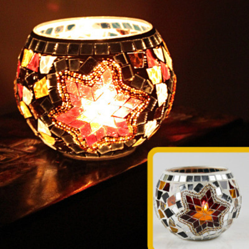 Colorful Glass Tea Light Candle Holder