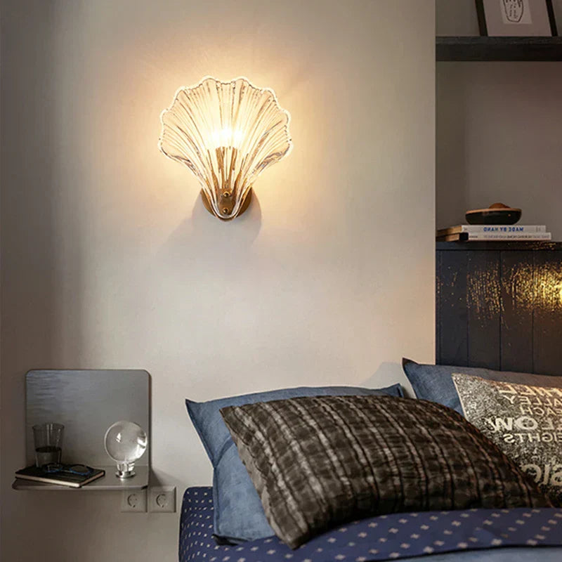 Coastal Style Seashell Glass Wall Light - Glamry