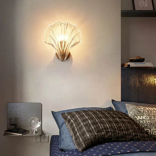 Coastal Style Seashell Glass Wall Light - Glamry