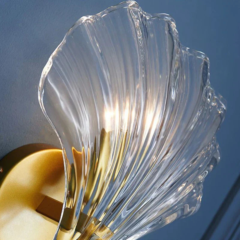 Coastal Style Seashell Glass Wall Light