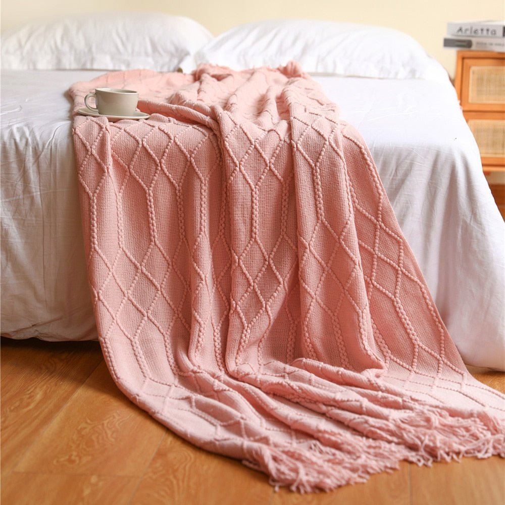 Soft Plush Knit Throw Blanket for Home Decor